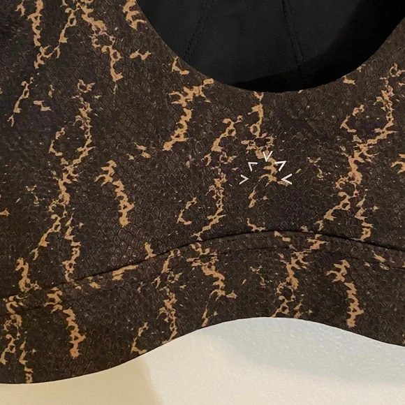 Varley Carob Fragment Snake Print Form Sports Bra Black Brown size Medium - Picture 5 of 6